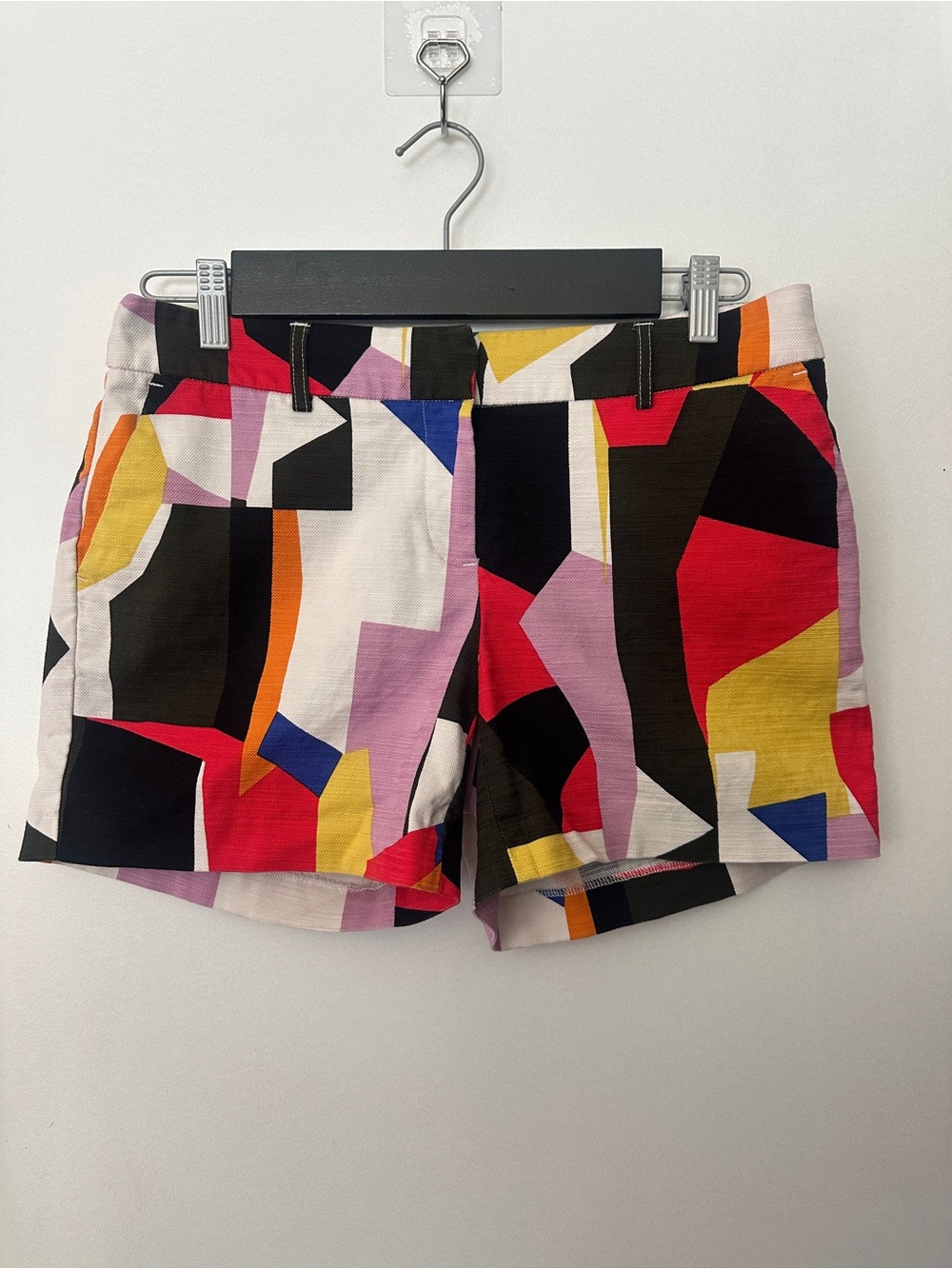 Halogen Womens Size 6 Multicolor Abstract Print Shorts Colorblock Tailored